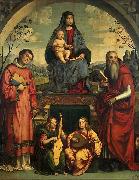 Francesco Francia Madonna and Child with Sts Lawrence and Jerome Spain oil painting artist